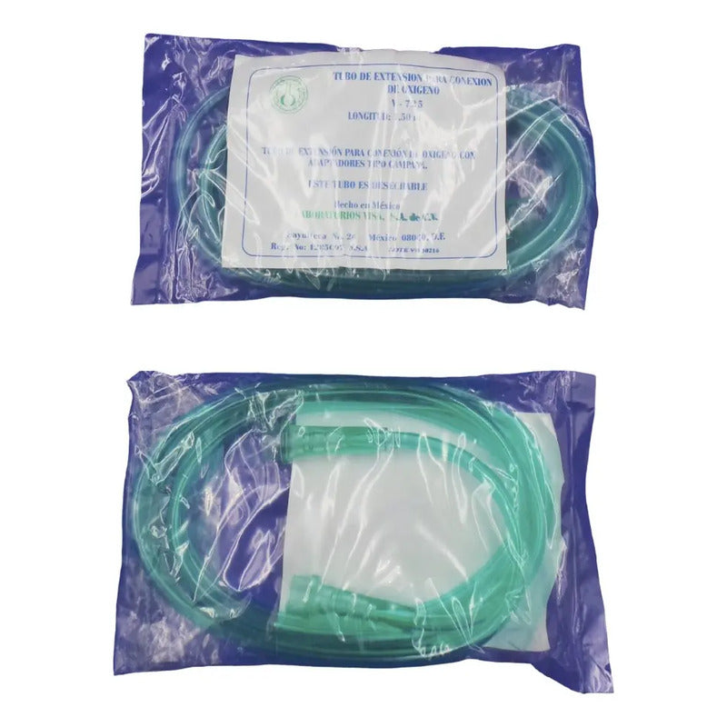 10 Tubo Extensión Para Conexión De Oxigeno Con Adaptadores