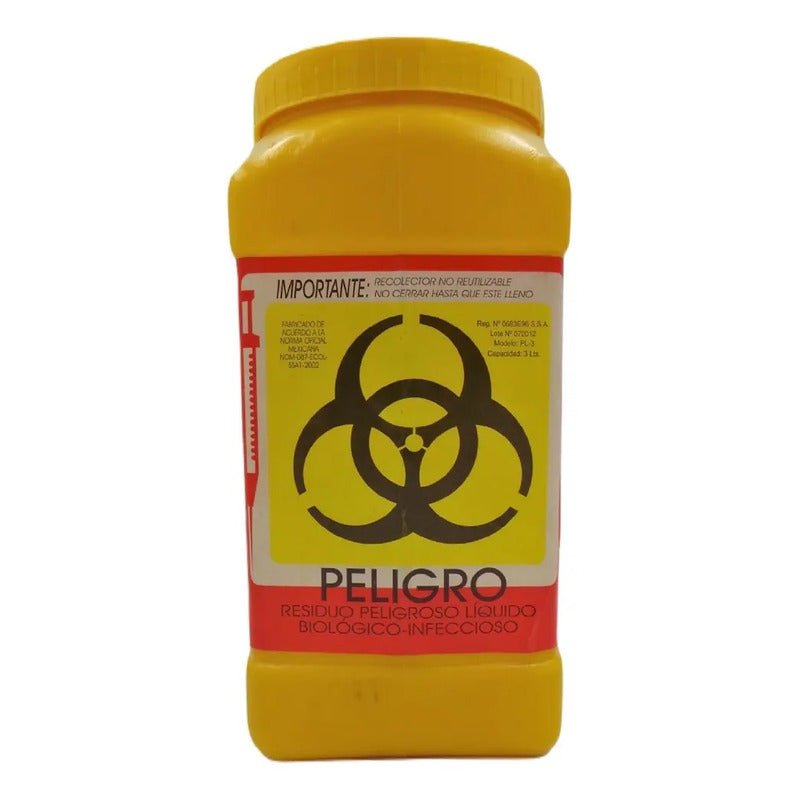 2 Recolector Amarillo Desechable Residuos 3lt Pl-3