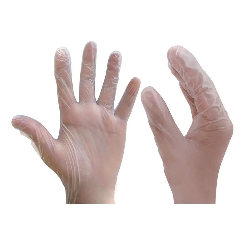 Guantes Descartables Ambiderm Bp Color Transparente Talle G De Vinilo Con Polvo X 100 Unidades