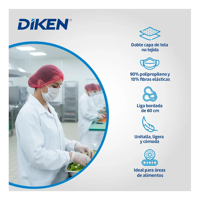 Diken 150 Cubrebocas Doble Económico Blanco Liso