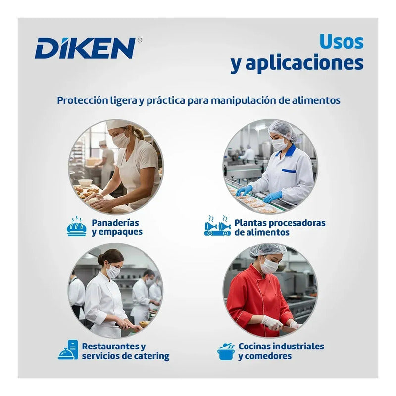 Diken 150 Cubrebocas Doble Económico Blanco Liso