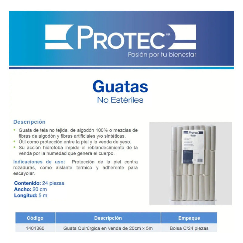Venda De Guata 20cm X 5m Protec 24 Blanco