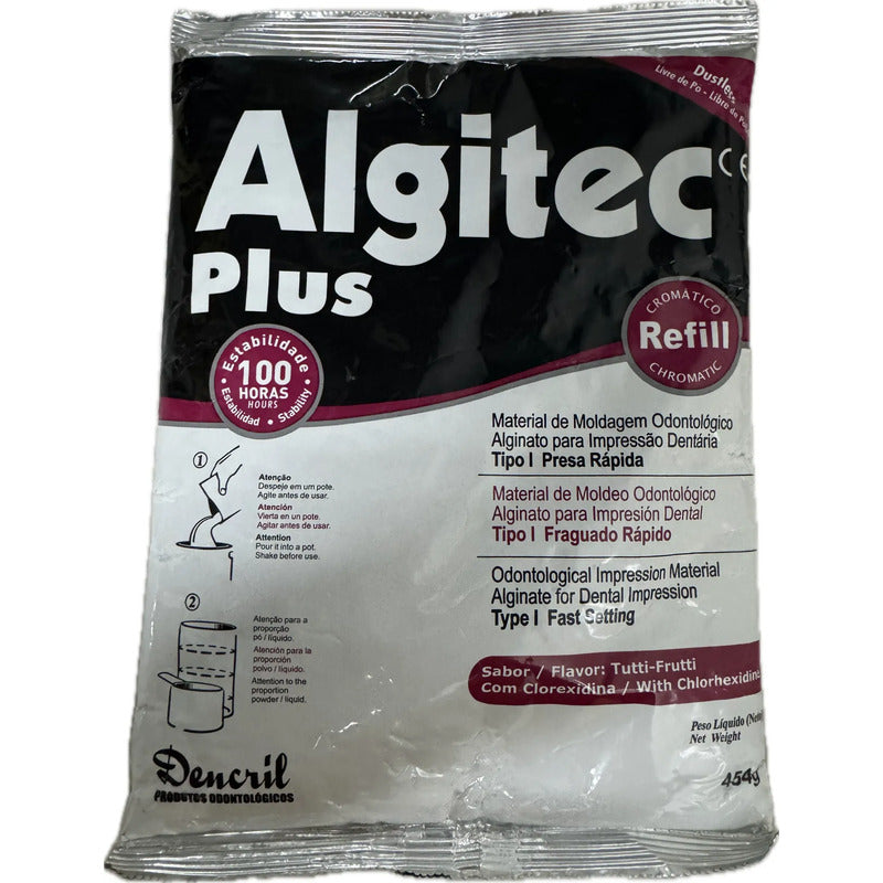 2pz Alginato Dental Dencril Algitec Plus 454g Rosa Claro