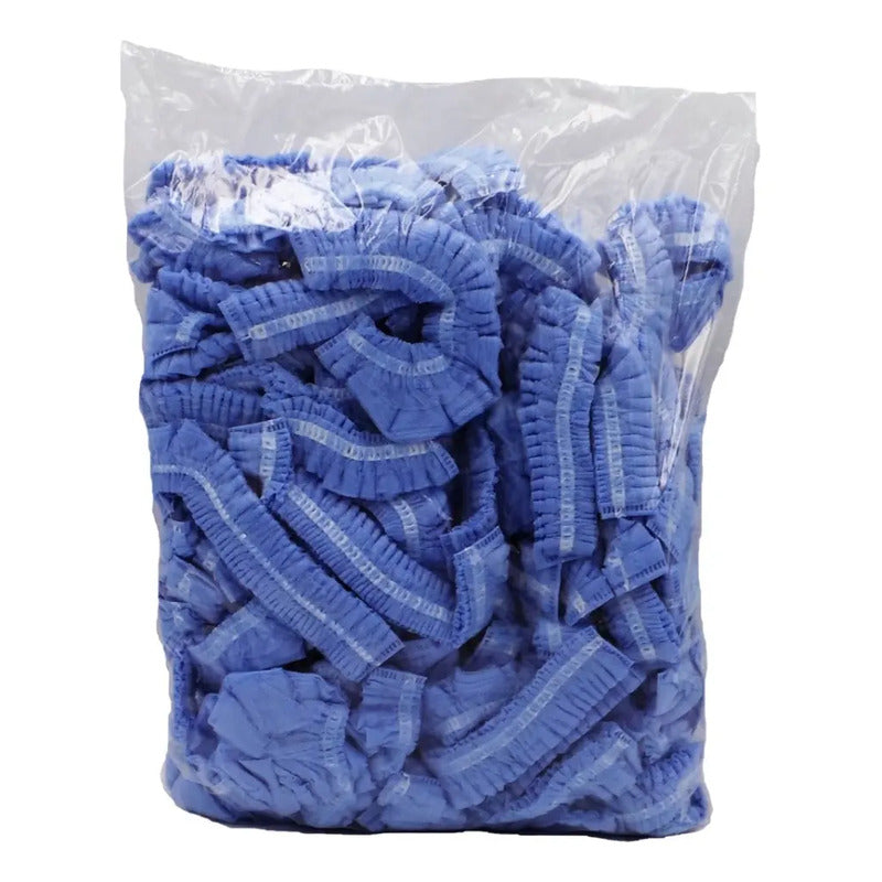 300 Gorros Paciente, Plisado, Azul, No Estéril
