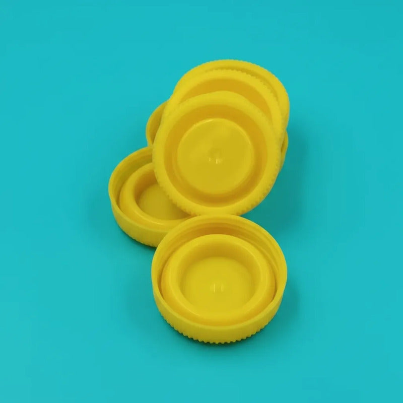 Pack 70 Tapas Deltalab 45mm Para Frascos De Seguridad Rosca Amarillo