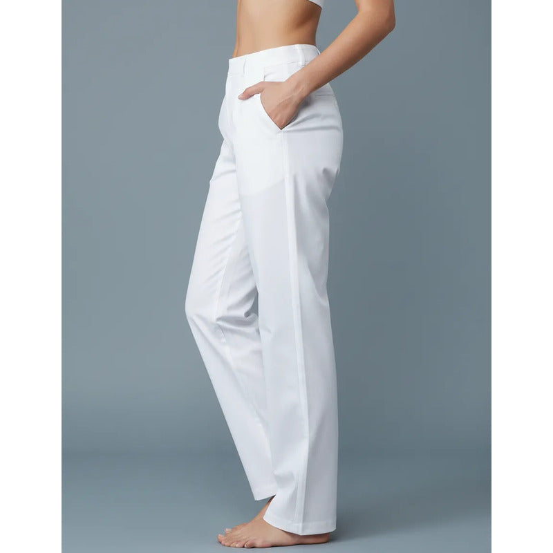 Pantalón Médico Blanco Para Uniforme Clínico Tallas 32 Y 36 Blanco 32 Lisa 32
