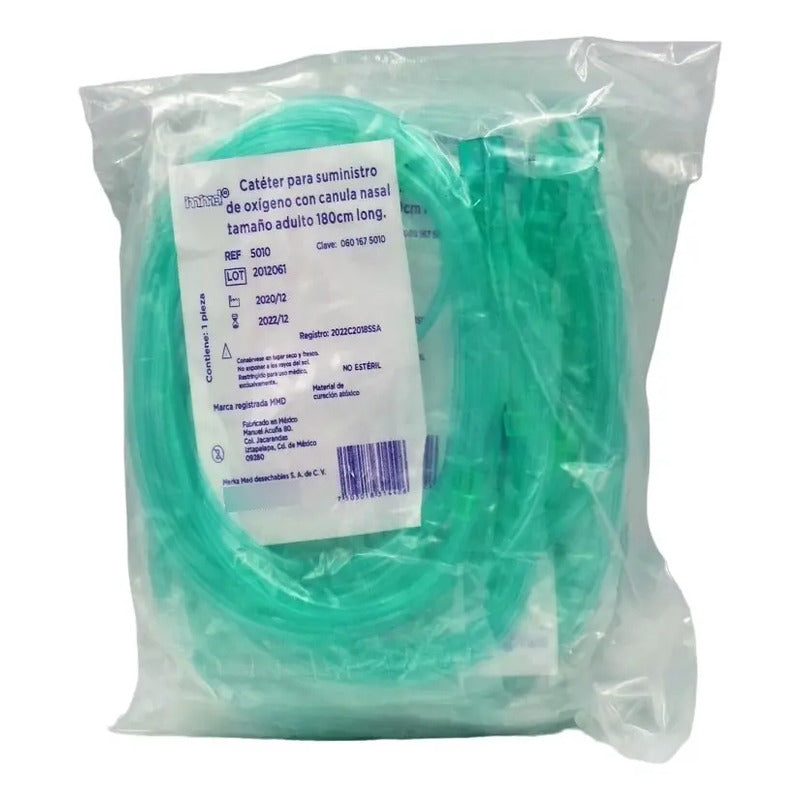 10 Cateter Para Suministro Oxigeno Con Canula Nasal Adulto