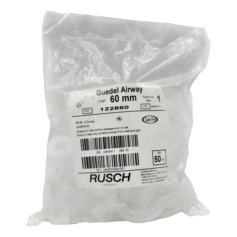 5 Cánula De Guedel Rígida 60mm No1rüsh 122860