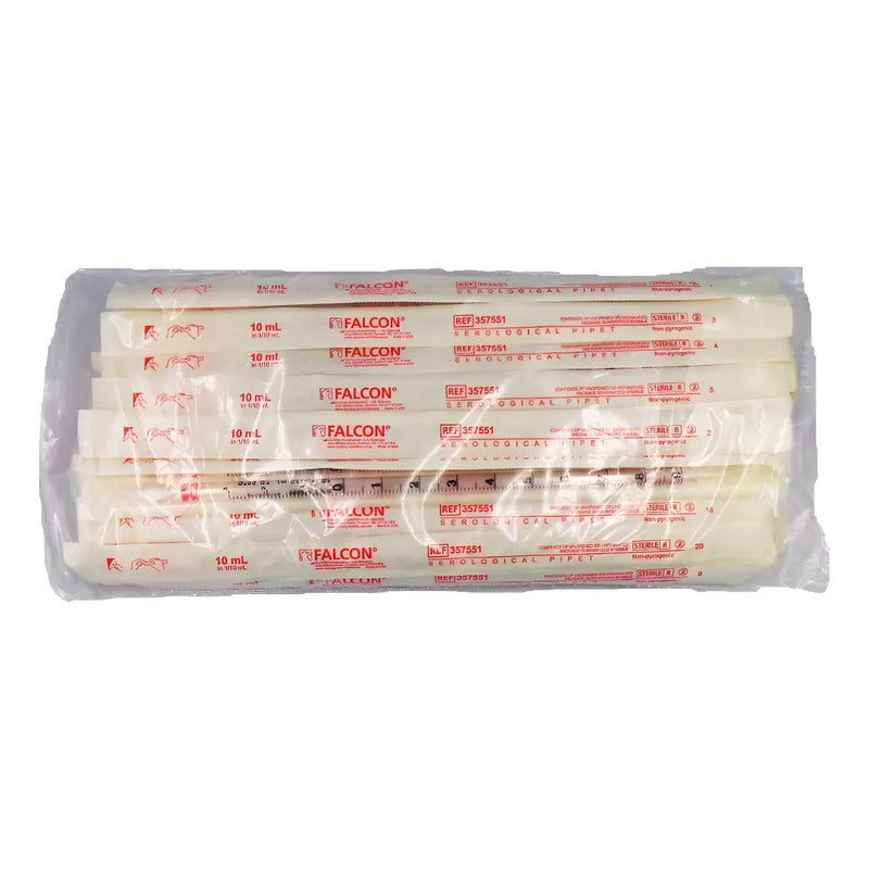 350 Pipetas Serológica Estéril Corning Falcon 10ml 1/10ml Transparente