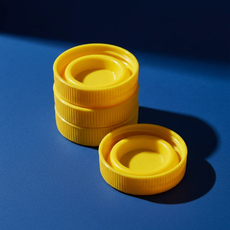 Pack 70 Tapas Deltalab 45mm Para Frascos De Seguridad Rosca Amarillo