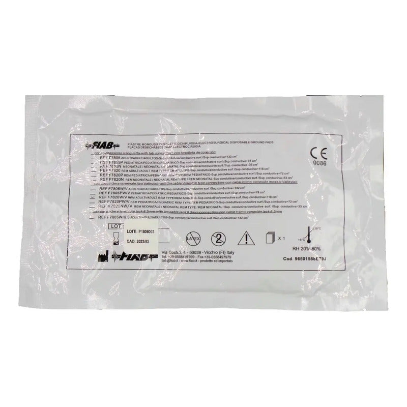 10 Placas Desechable Electrocirugia Adulto Mod F.7820.w/v