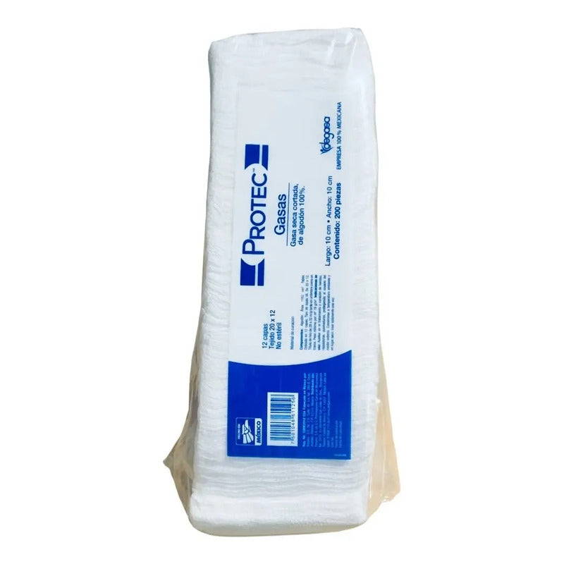 Gasas No Estériles Protec Seca Cortada 10 X 10 Paquete C/200 Piezas