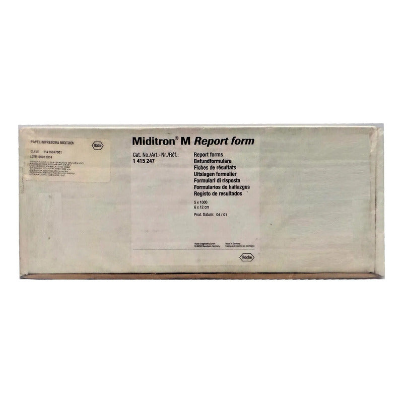 Papel Para Equipos Medicos Impresion Variantes Papel Roche Miditron M 11415247001 Report Form 6x12cm 5000 Hojas