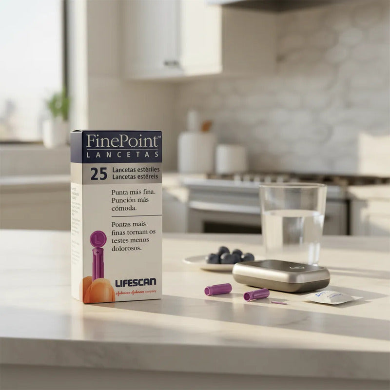 Lancetas Finepoint Lifescan Estériles Johnson & Johnson 100 Piezas