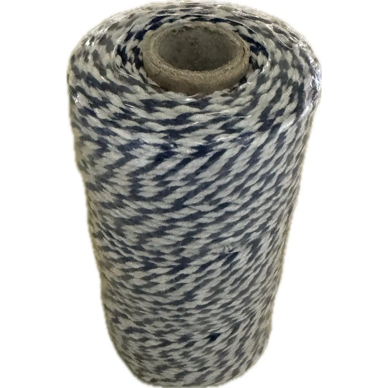 10 Rollos De Hilo Cañamo Chico Blanco Y Azul Marino