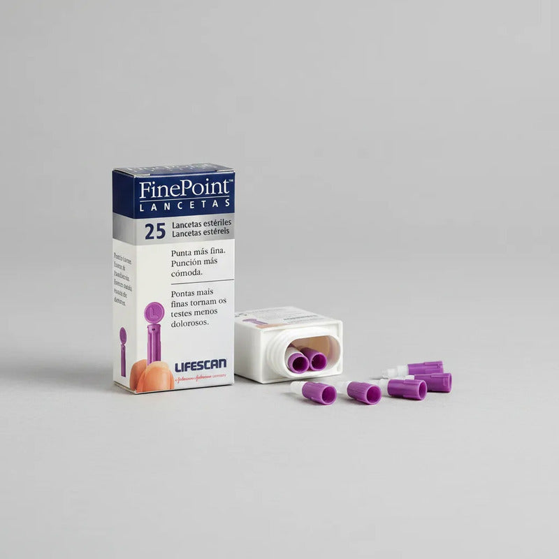 Lancetas Finepoint Lifescan Estériles Johnson & Johnson 25 Piezas