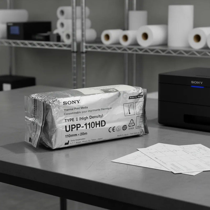 Papel Para Equipos Medicos Impresion Variantes Papel Sony Upp-110hd 110mm X 20m Para Videoimpresora