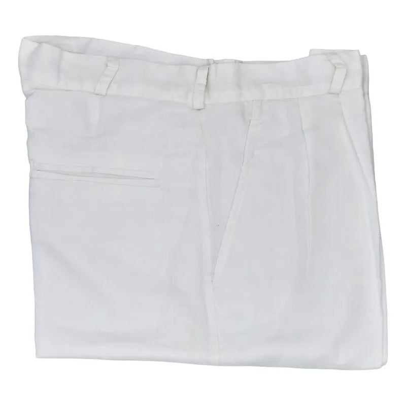 Pantalón Médico Blanco Para Uniforme Clínico Tallas 32 Y 36 Blanco 32 Lisa 32