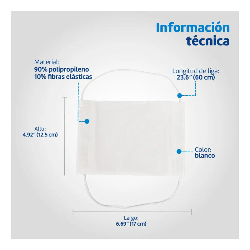 Diken 150 Cubrebocas Doble Económico Blanco Liso