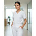 Pantalón Médico Blanco Para Uniforme Clínico Tallas 32 Y 36 Blanco 36 Lisa 36