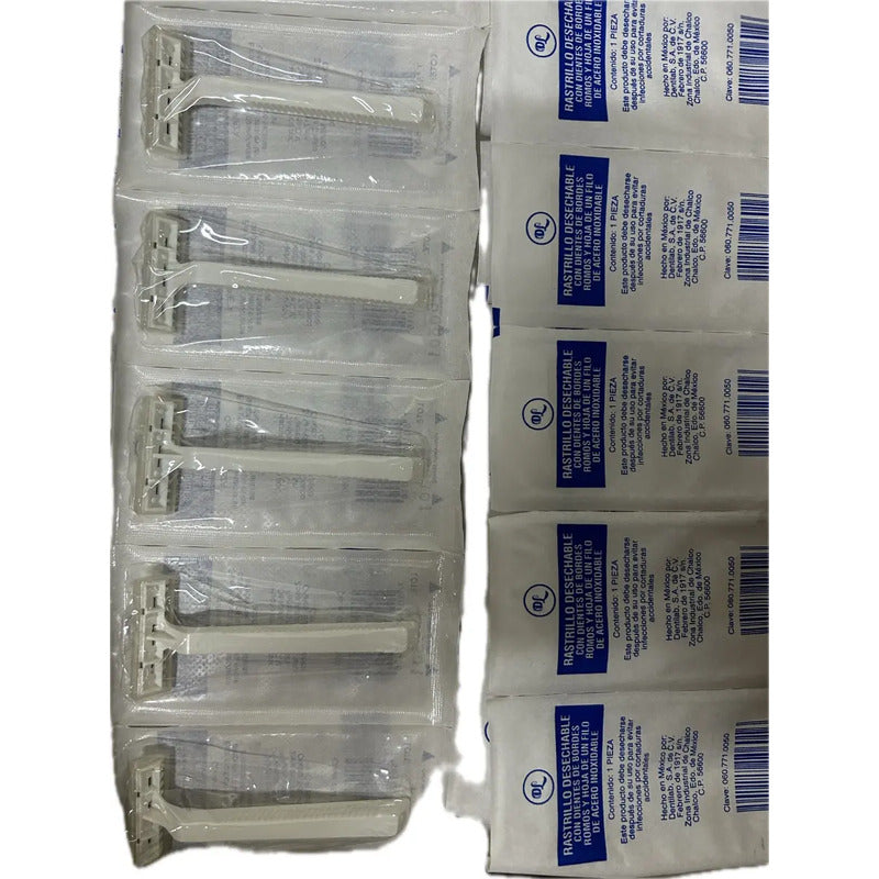 161 Rastrillo Quirúrgico Blanco Una Hoja Dientes Romos