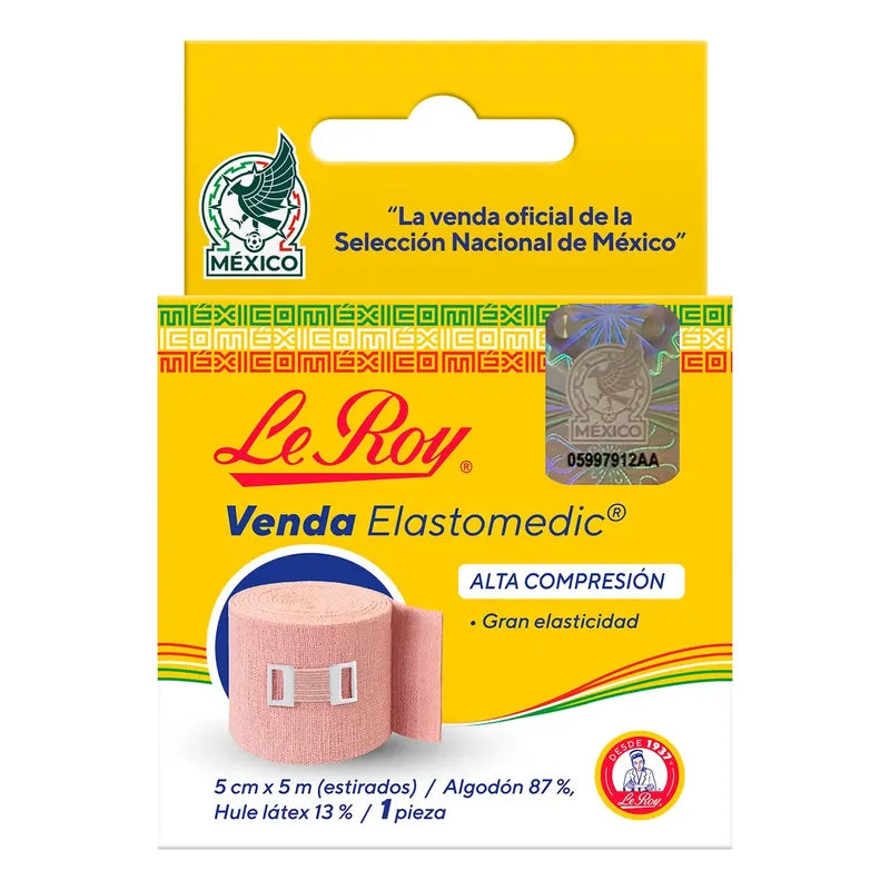 Venda Medicinal Le Roy Venda Alta Compresión Color Rosa Claro 5cmx5m