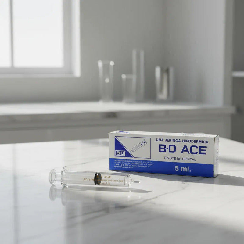 Jeringa HiPodérmica Bd 5 Ml Vidrio Neutro Pivote Cristal 5 Ml