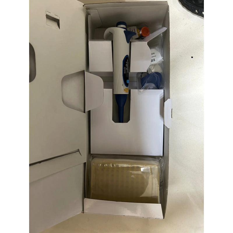 Pipeta Biohit Mline 20200l Mecánica Monocanal Autoclavable Blanco Con Detalles Azul Claro Celeste