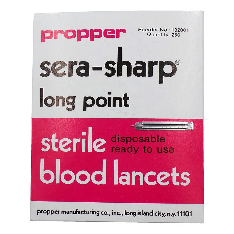 Lancetas Metálicas Punto Largo Propper Sera Sharp 250 Pzas Plateado
