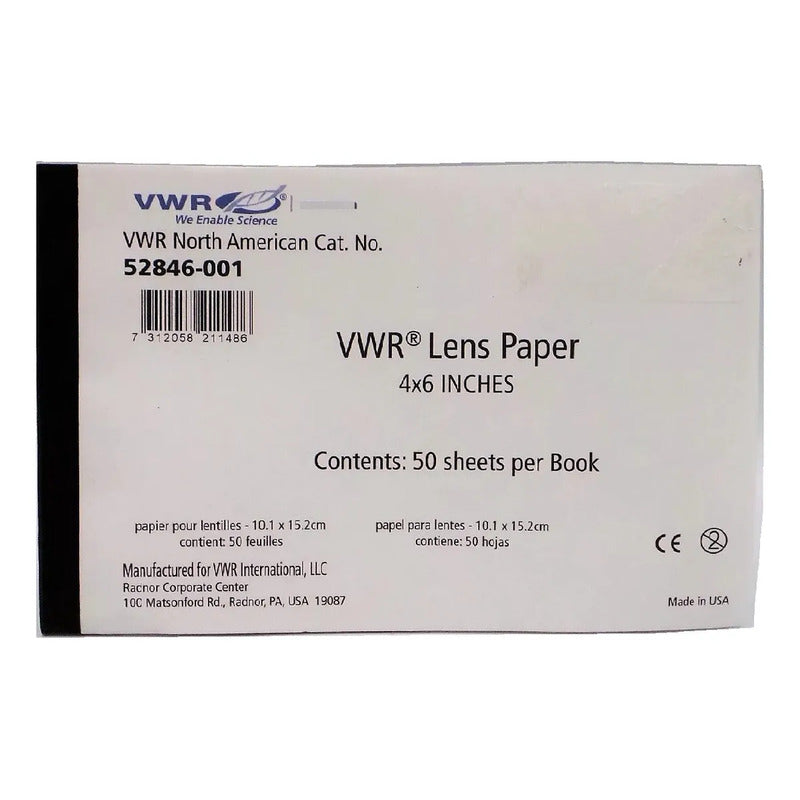 Papel Para Equipos Medicos Impresion Variantes Papel Seda Para Lentes Vwr 10x15cm 50 Hojas Limpieza