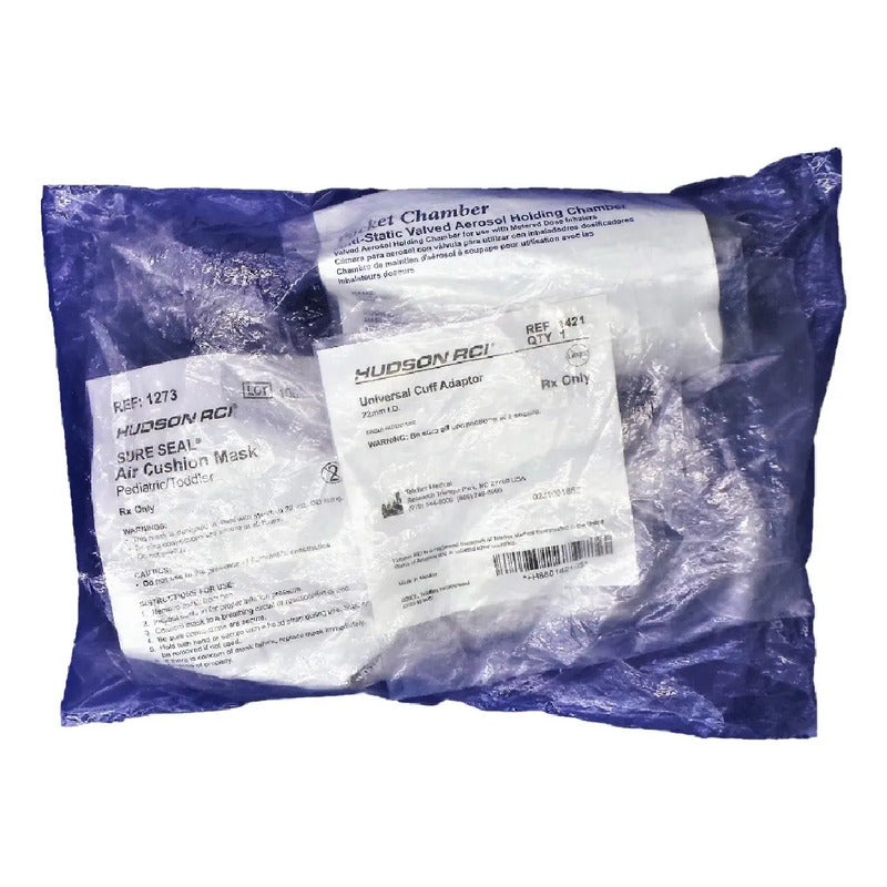 Kit Aerochamber Pediátrico Hudson Rci Con Mascarilla Transparente